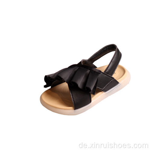 Kräuselte Kinderprinzessin flache Sandalen für kleine Mädchen